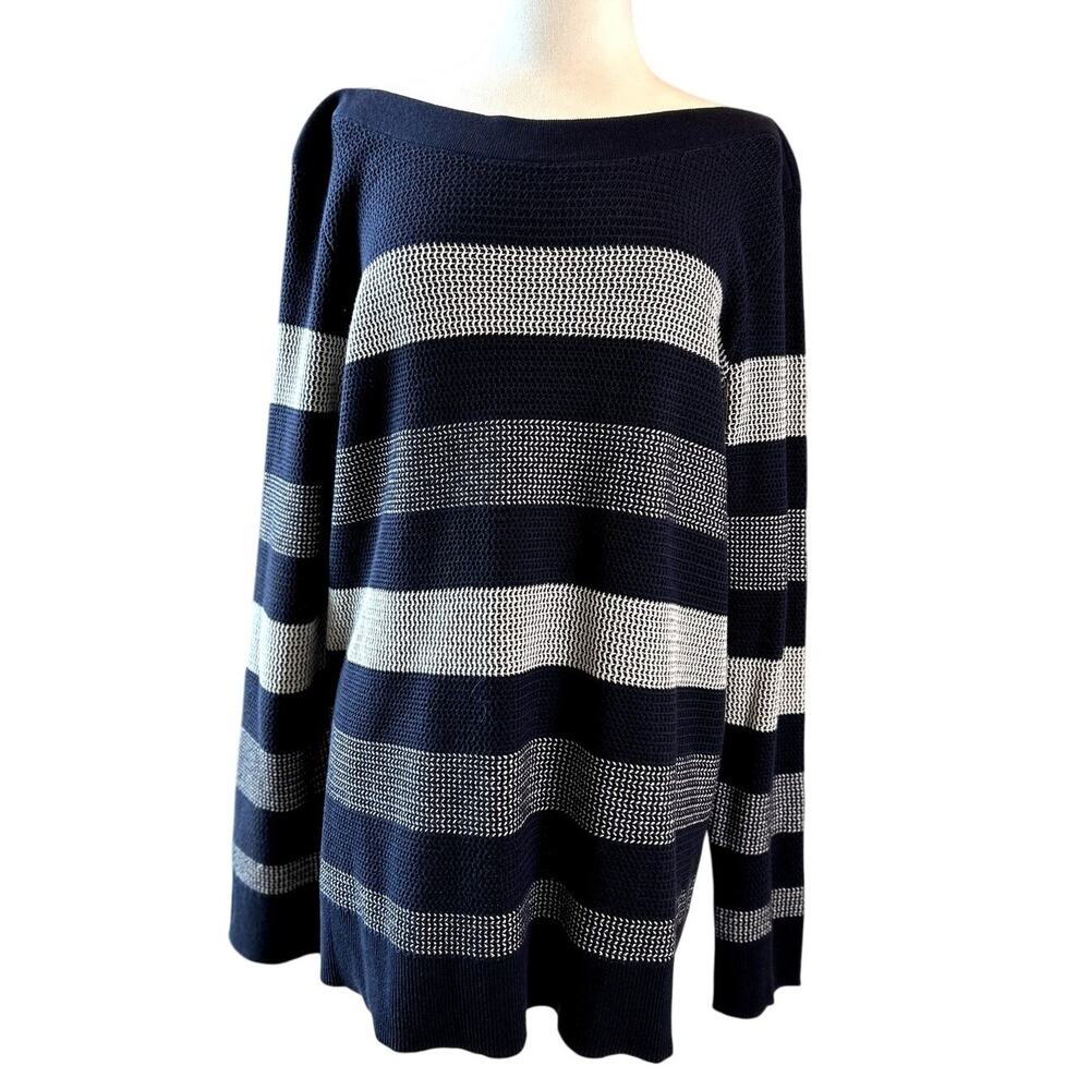 MARKET & SPRUCE Striped Sweater Size XXL Preppy Casual Fall Luxe Minimalist Cozy
